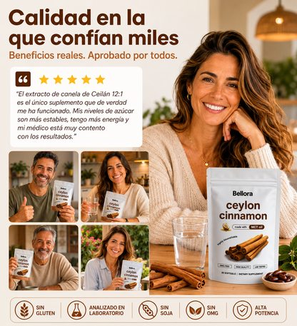 Canela de Ceilán 7200mg con Aceite de Coco MCT